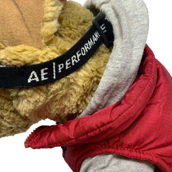 AE Dog Plush Goggles 14 inches Red Zipper Vest Cuddly Soft Toy Stuffed Animal - Picture 5 of 13